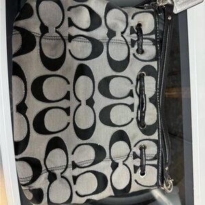 Coach Monogram Black and Gray Shoulder Bag